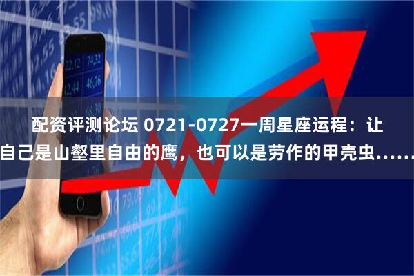 配资评测论坛 0721-0727一周星座运程：让自己是山壑里自由的鹰，也可以是劳作的甲壳虫……